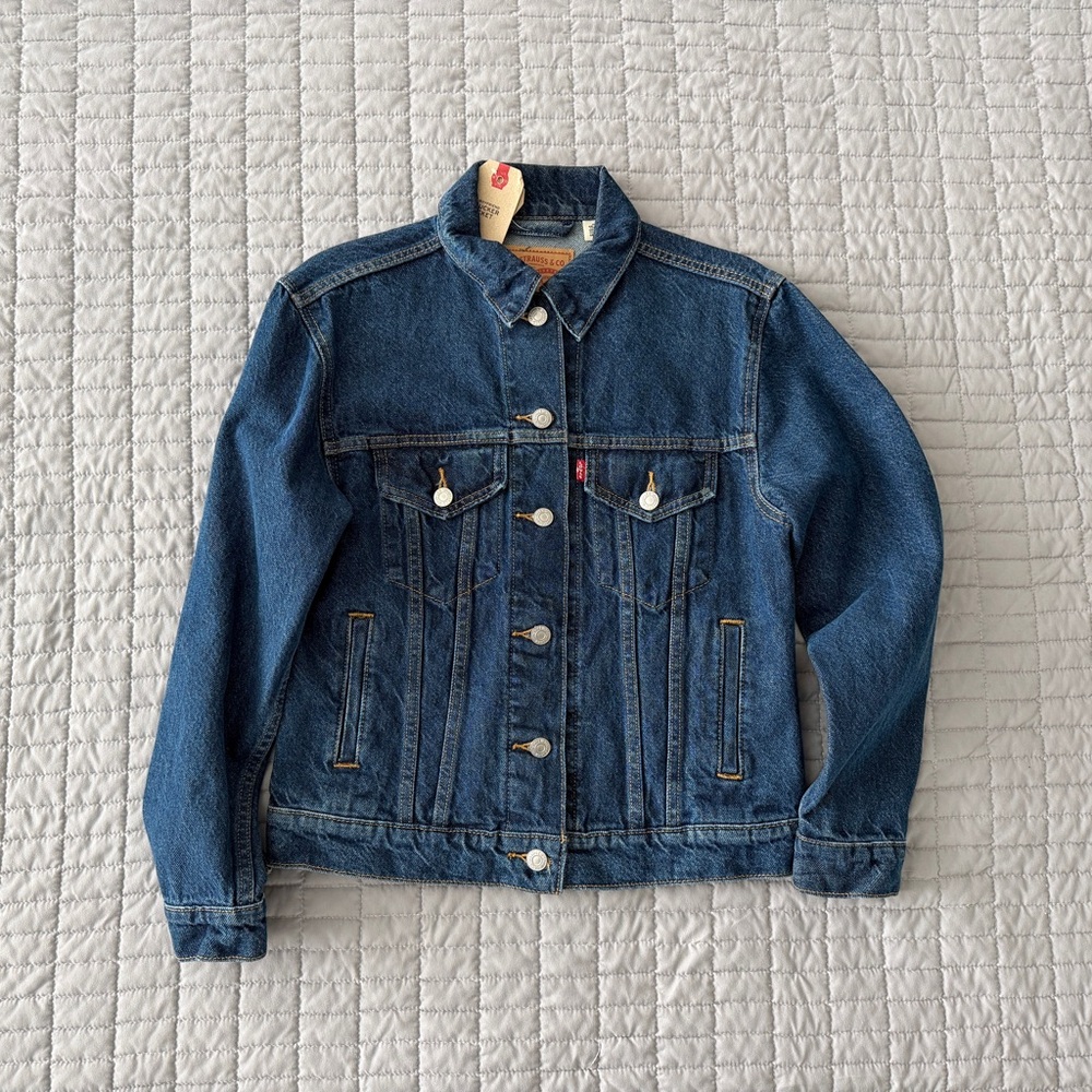 Levi's Indigo EX-boyfriend Trucker Denim Jacket